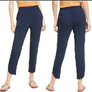 Marine Layer Womens Navy Respun Allison Tulip Hem Pull On Jogger Pants, EUC